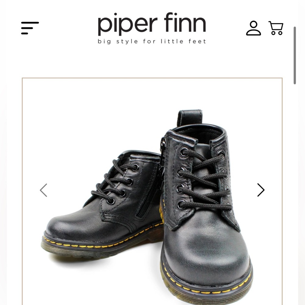 Black Combat Boots (Size 4, Toddler)